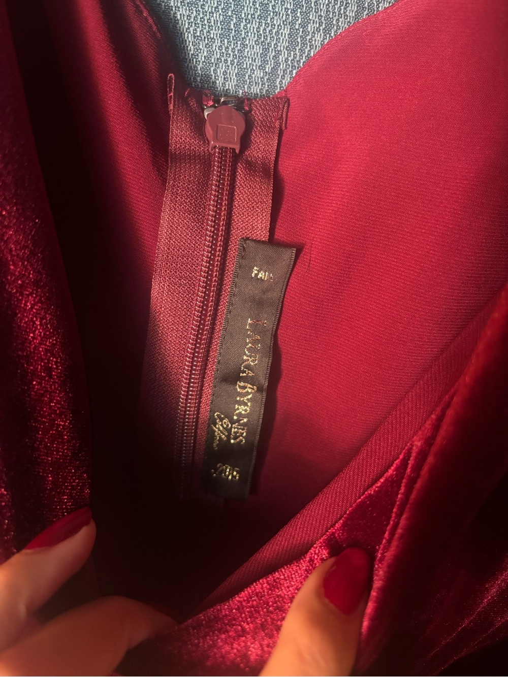 Pinup Girl Laura Byrnes Velvet Red Gilda Dress - Picture 7 of 13